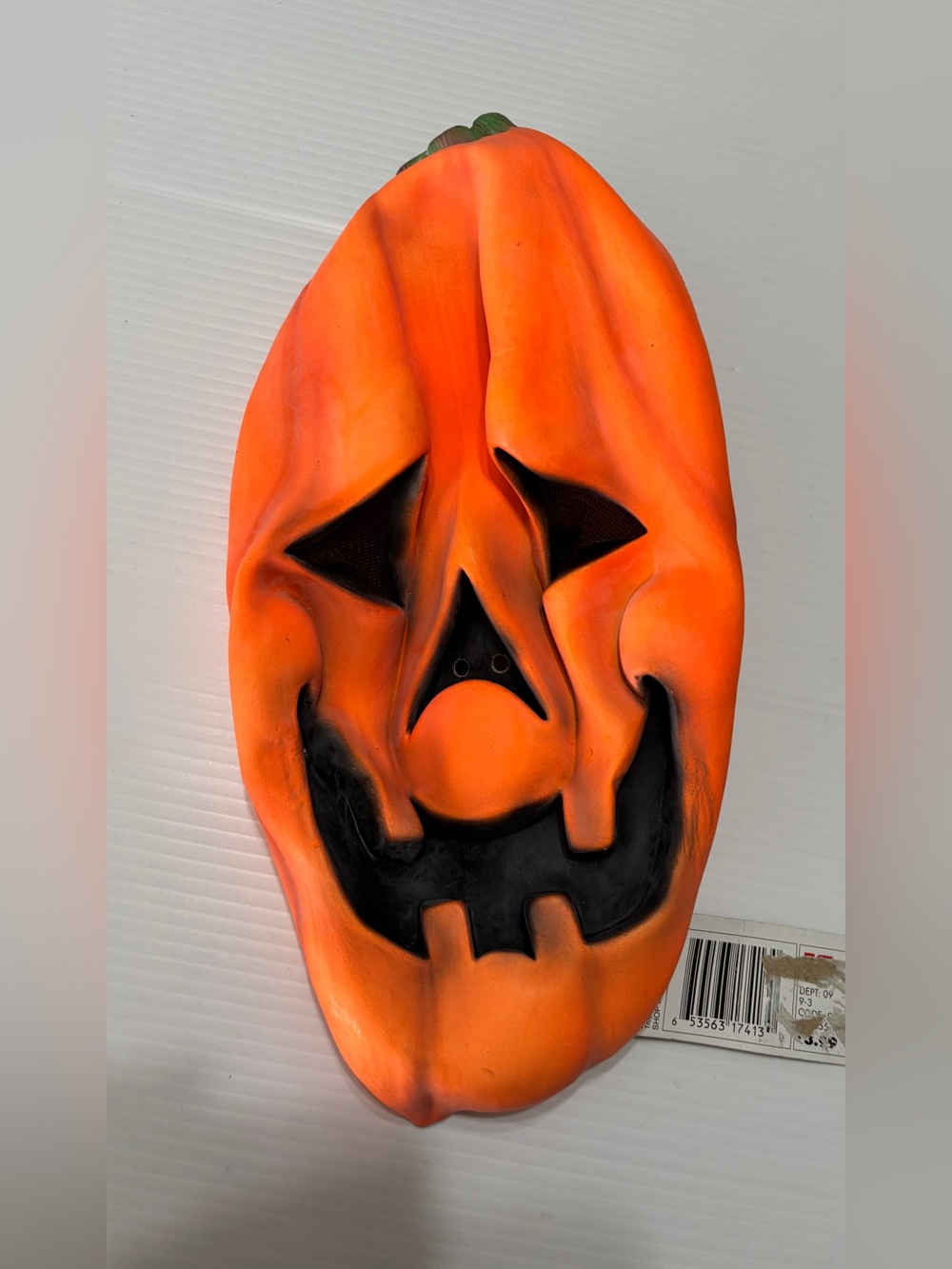 Vintage Kmart Pumpkin Jack-O'-Lantern mens Mask Costume